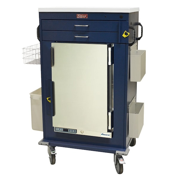Harloff MH Treatment Cart with 1.8 Cubic ft Medical Grade Refrigerator, 2 Drawers, Breakaway Lock MH5200B - main